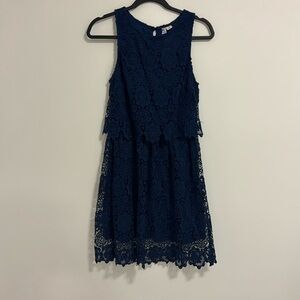 Francesca’s women’s small navy blue lace dress